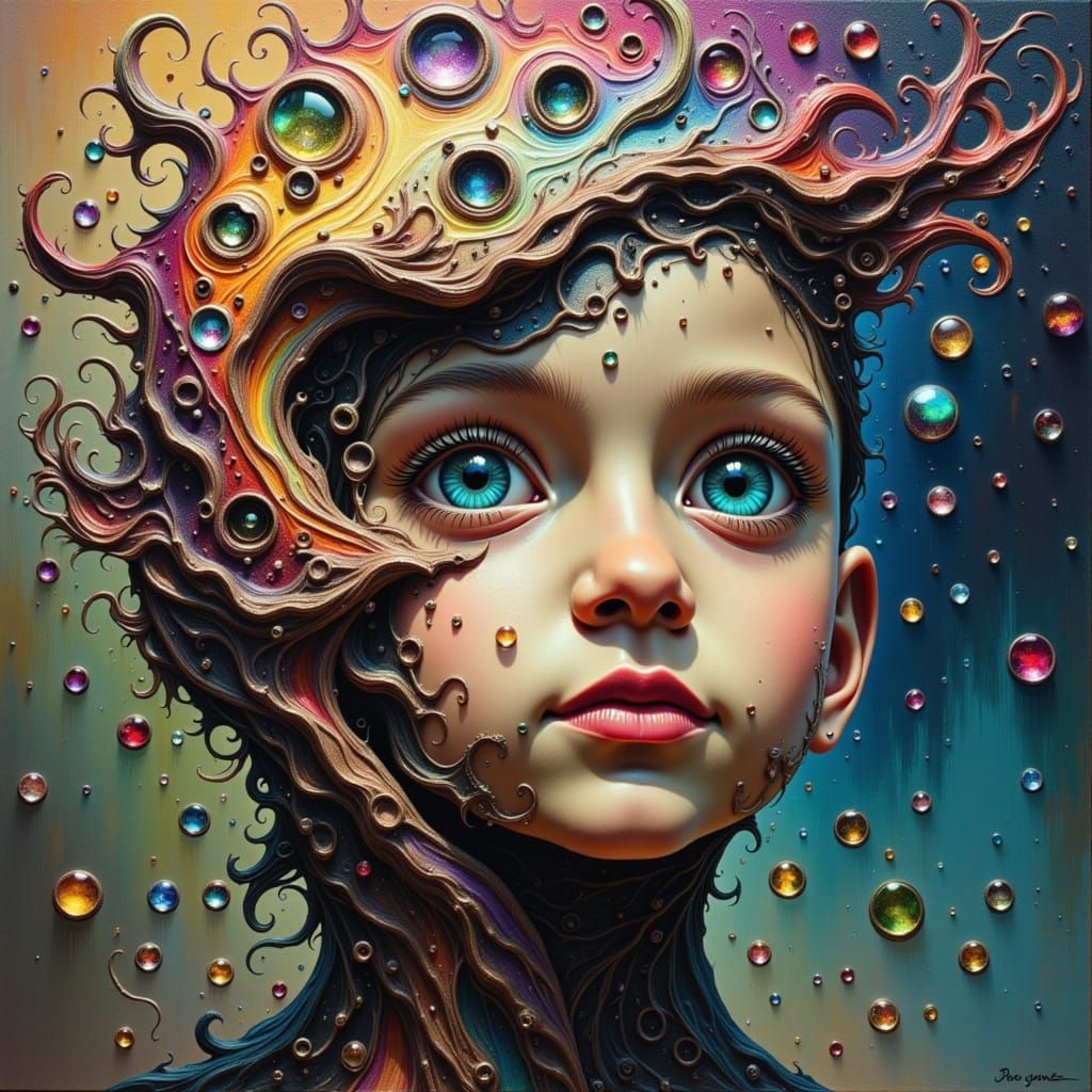 Surrealist Oil Painting: Duality of Time