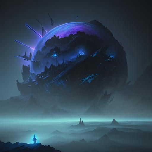 Bucket of Space Paint in Beksiński-Inspired Style