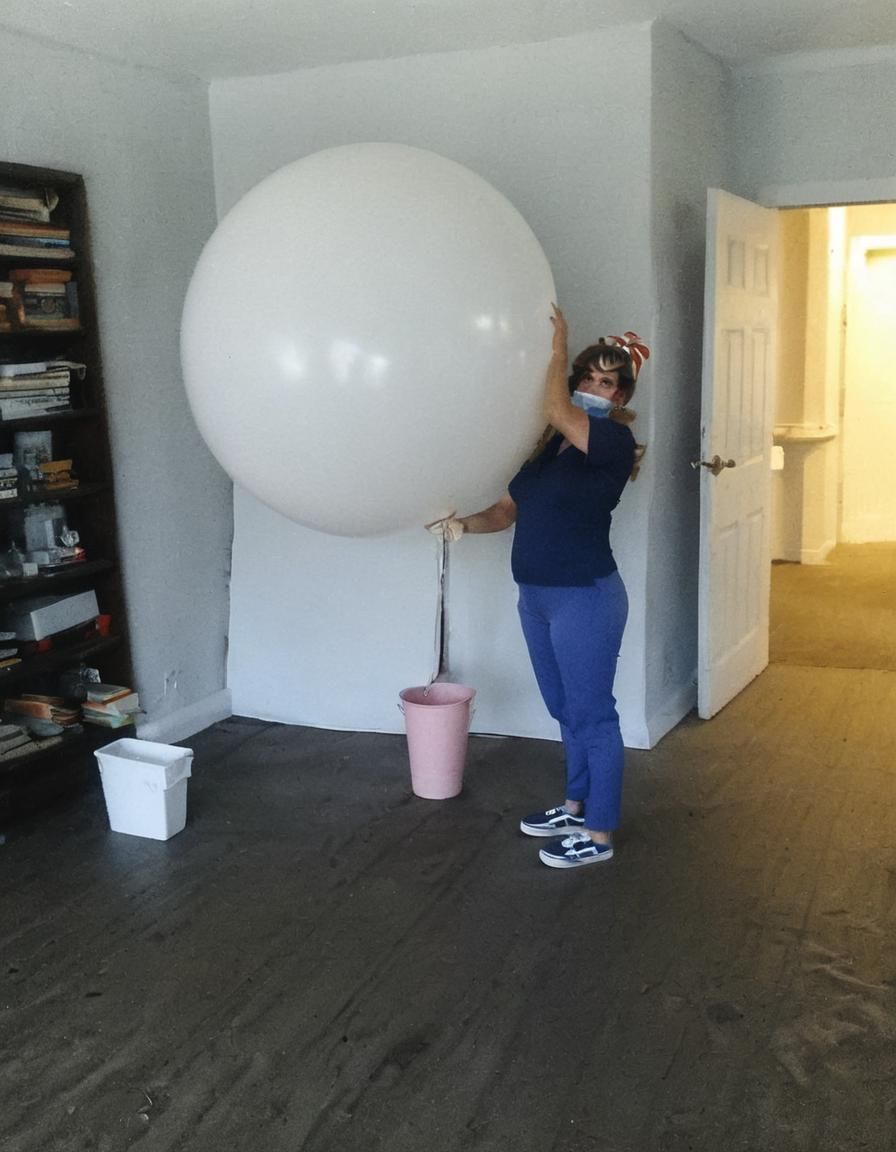 Retro Pin-Up Girl with Weather Balloon
