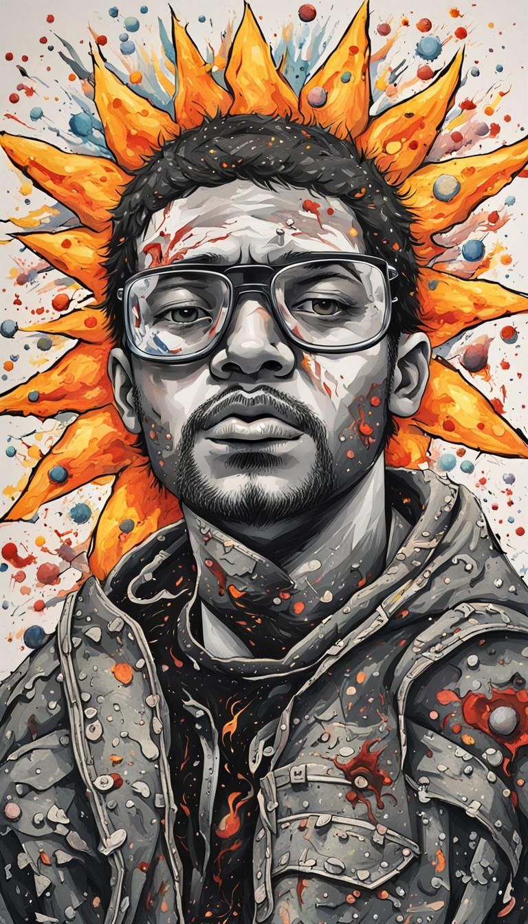 Surreal Visual of Emotional Turmoil and Acceptance