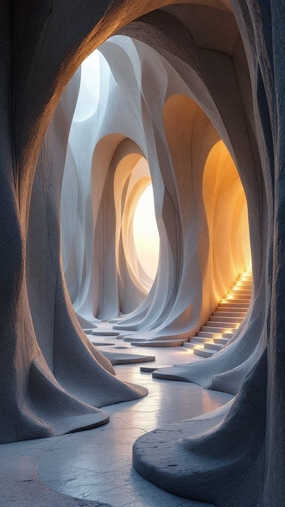 Parametric Blob Architecture Tunnel in Nightspace