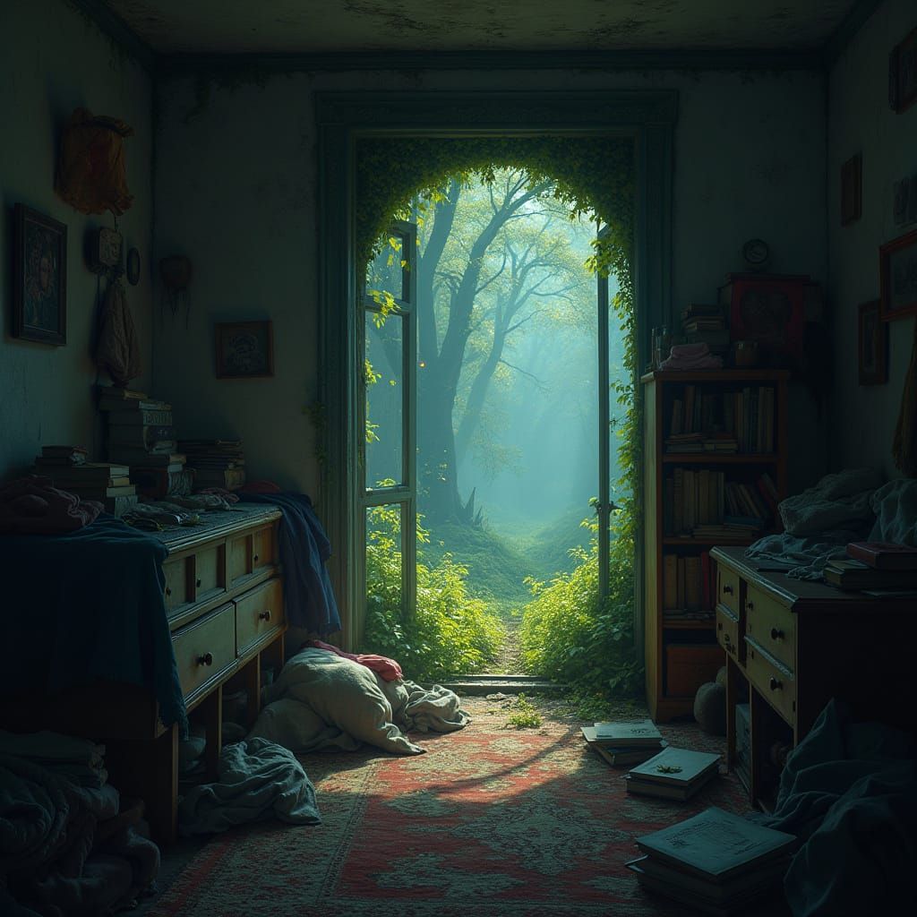 Ethereal Portal to Mythical Forest, Digital Matte Painting