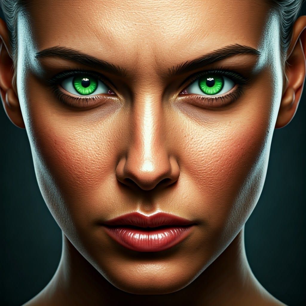 Ethereal Woman with Emerald Eyes