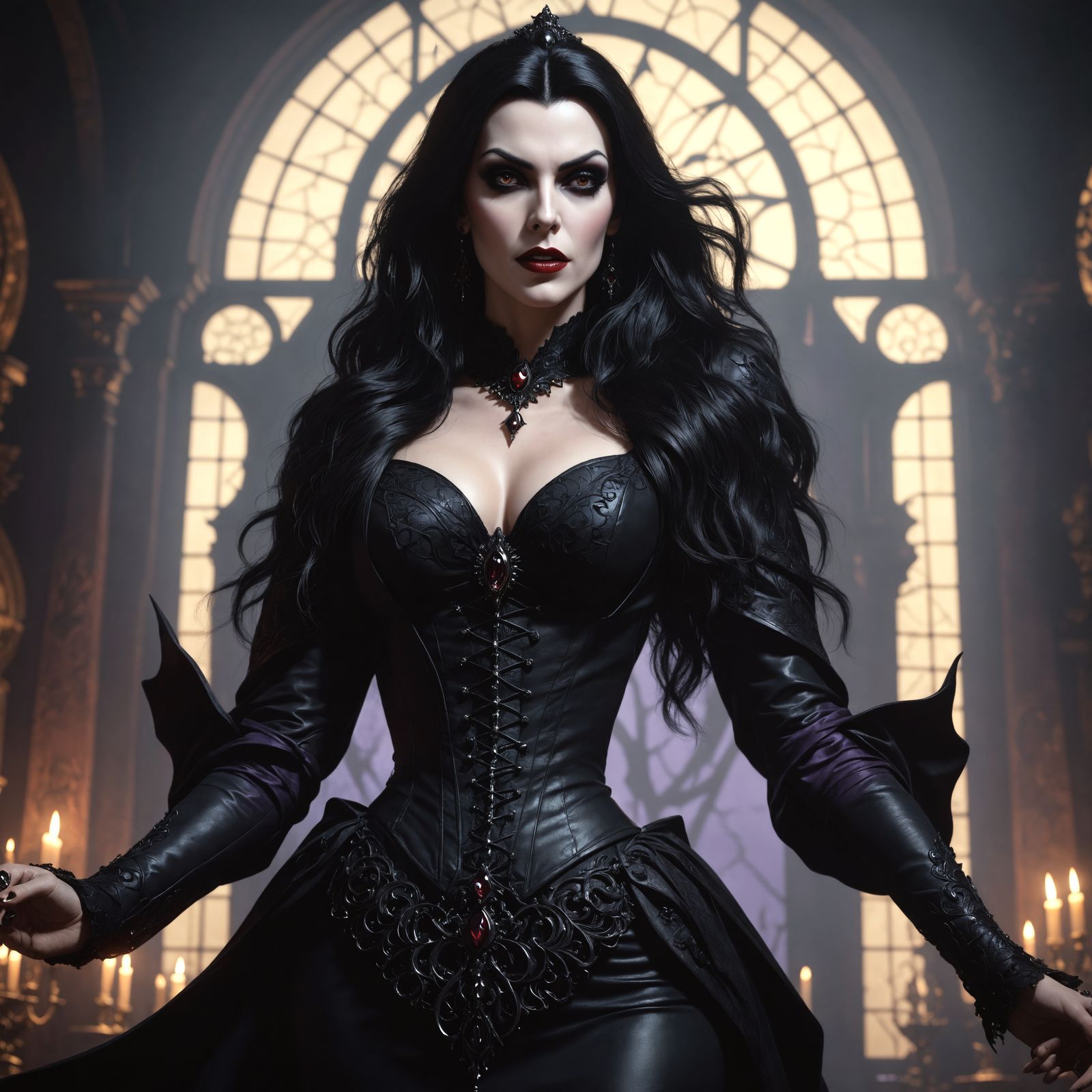 Elegant Vampire Queen in Art Nouveau Style