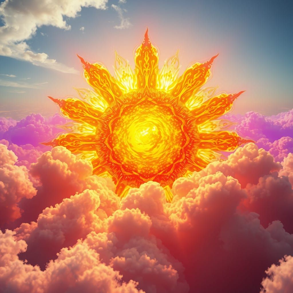 Sunburst of Radiant Energy in Vibrant Golden Hues