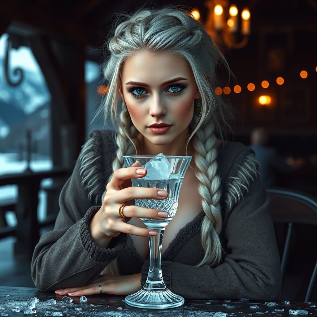 Viking Supermodel in Medieval Tavern, Captured in Cinematic ...