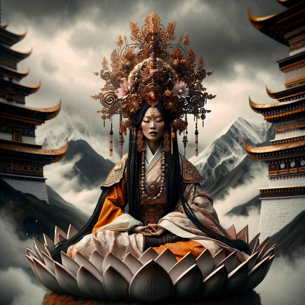 White Tara: Tibetan Goddess in Digital Matte Painting