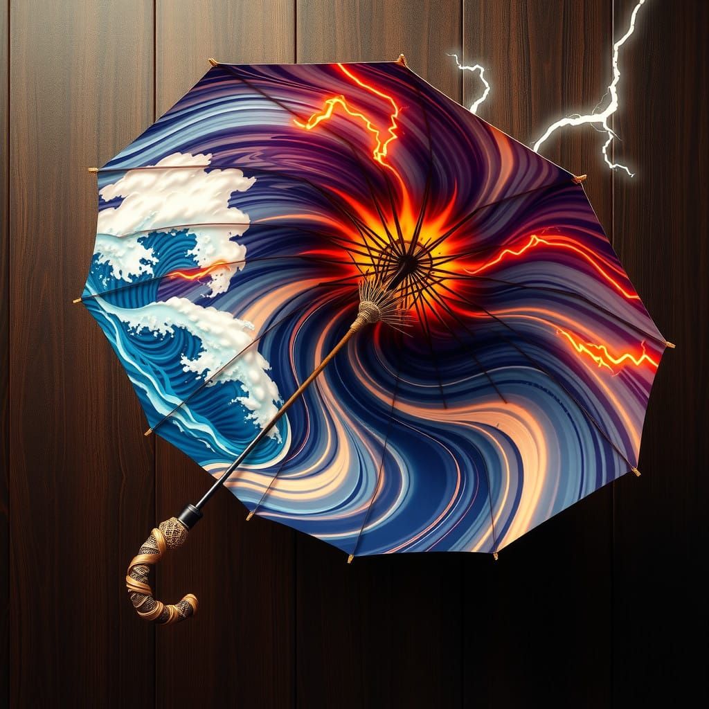 Futuristic Umbrella with Elemental Reactivity