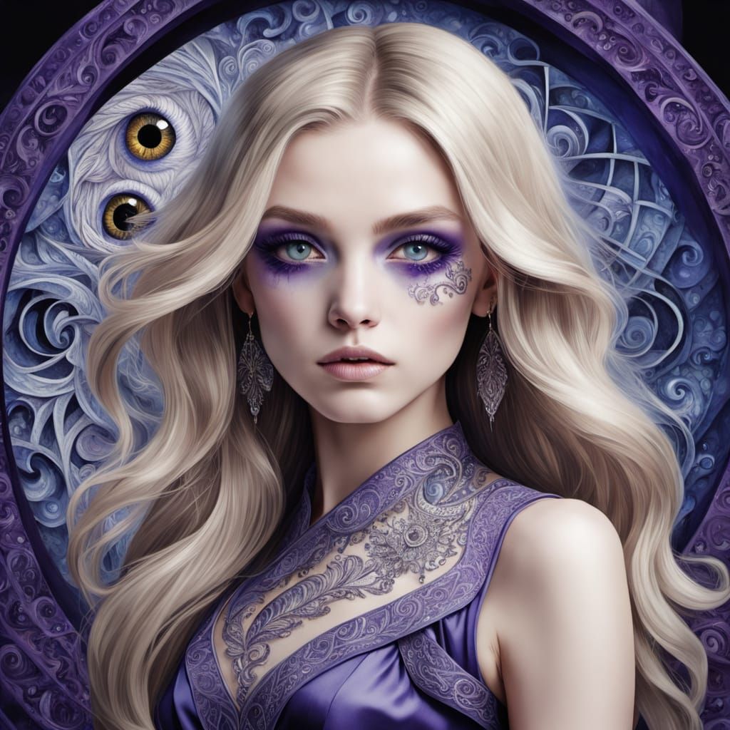 Epic Fantasy Eye Portal in Dreamy Indigo Hues