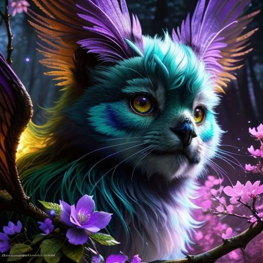 Bioluminescent Forest Monster in Fantasycore Style