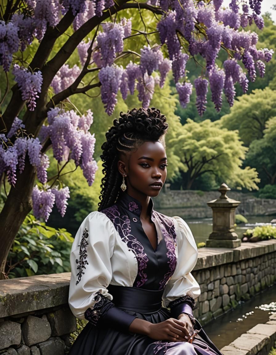 Androgynous Figure with Scythe by River