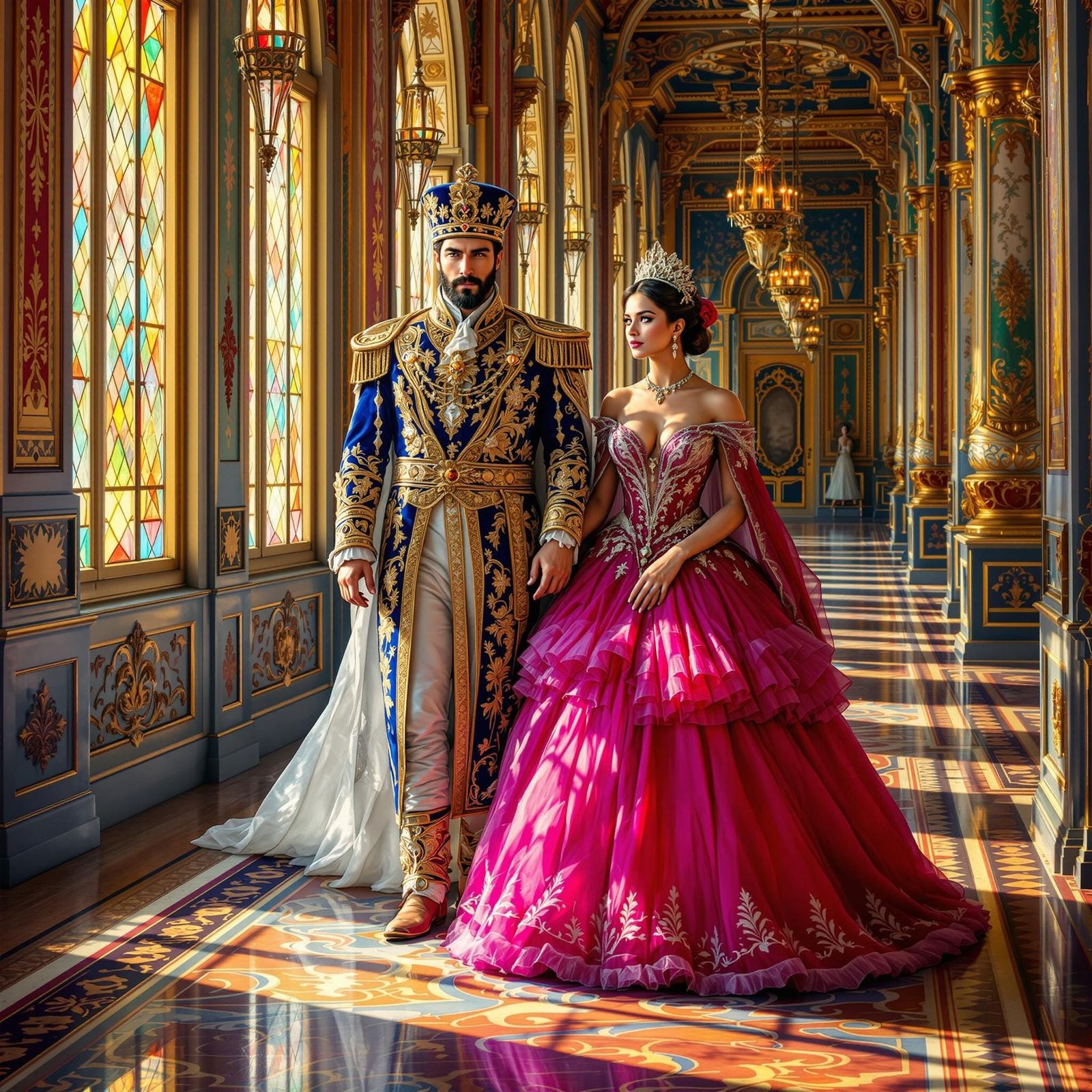 Ottoman Sultan and Elegant Bot Stroll Through Dolmabahçe Pal...