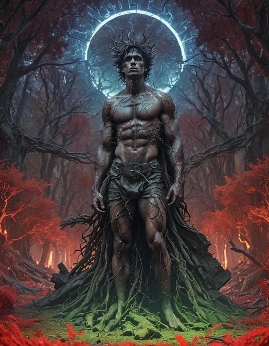 Surreal Post-Apocalyptic Forest God in Digital Art