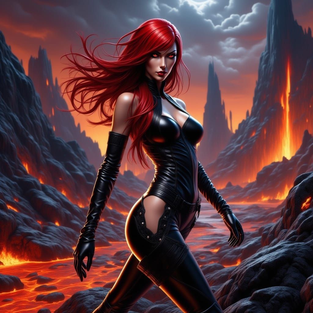 Sultry Archdemoness Reigns Over Hellish Lava Seas