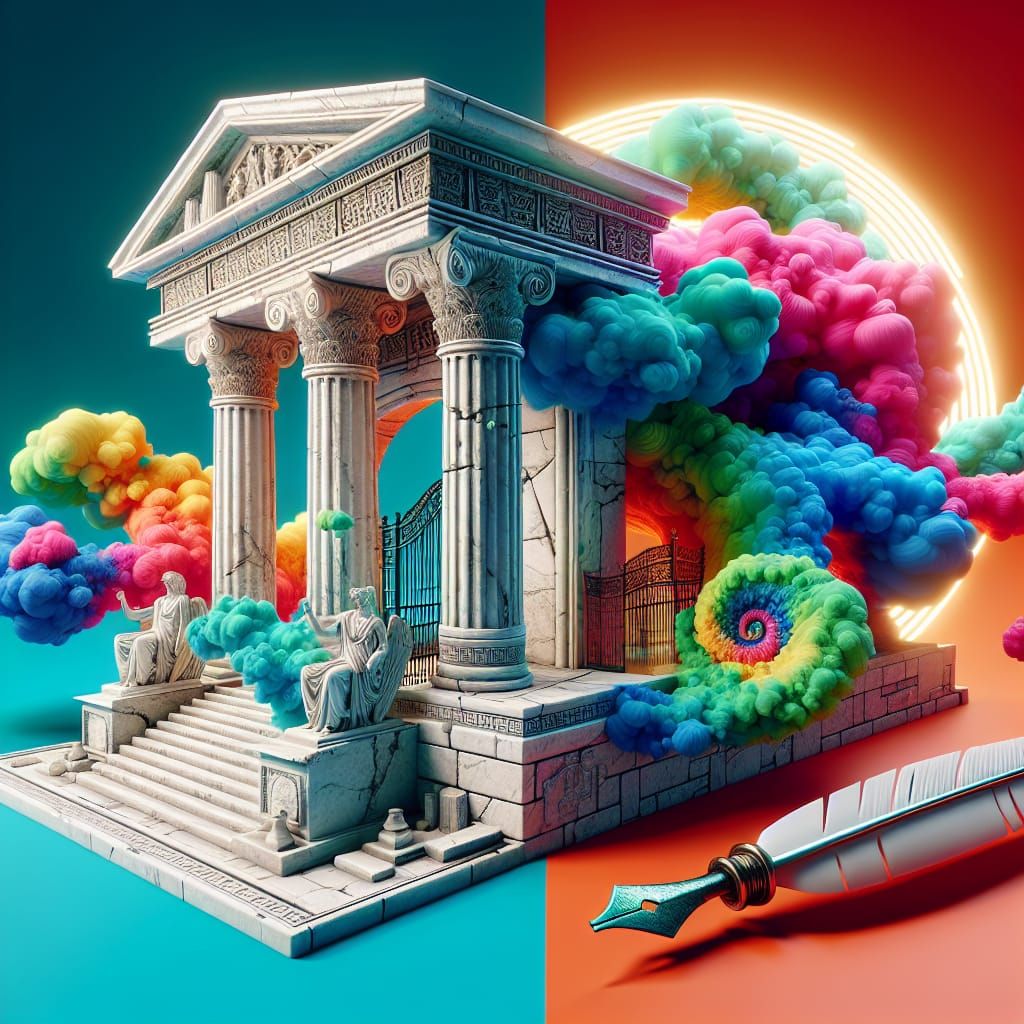 Ancient Greek Style Marble Entrance Gate