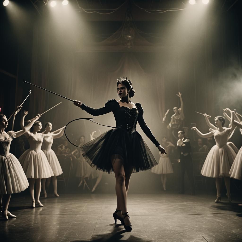 Ring Mistress in Dimly Lit Circus: Film Noir Style