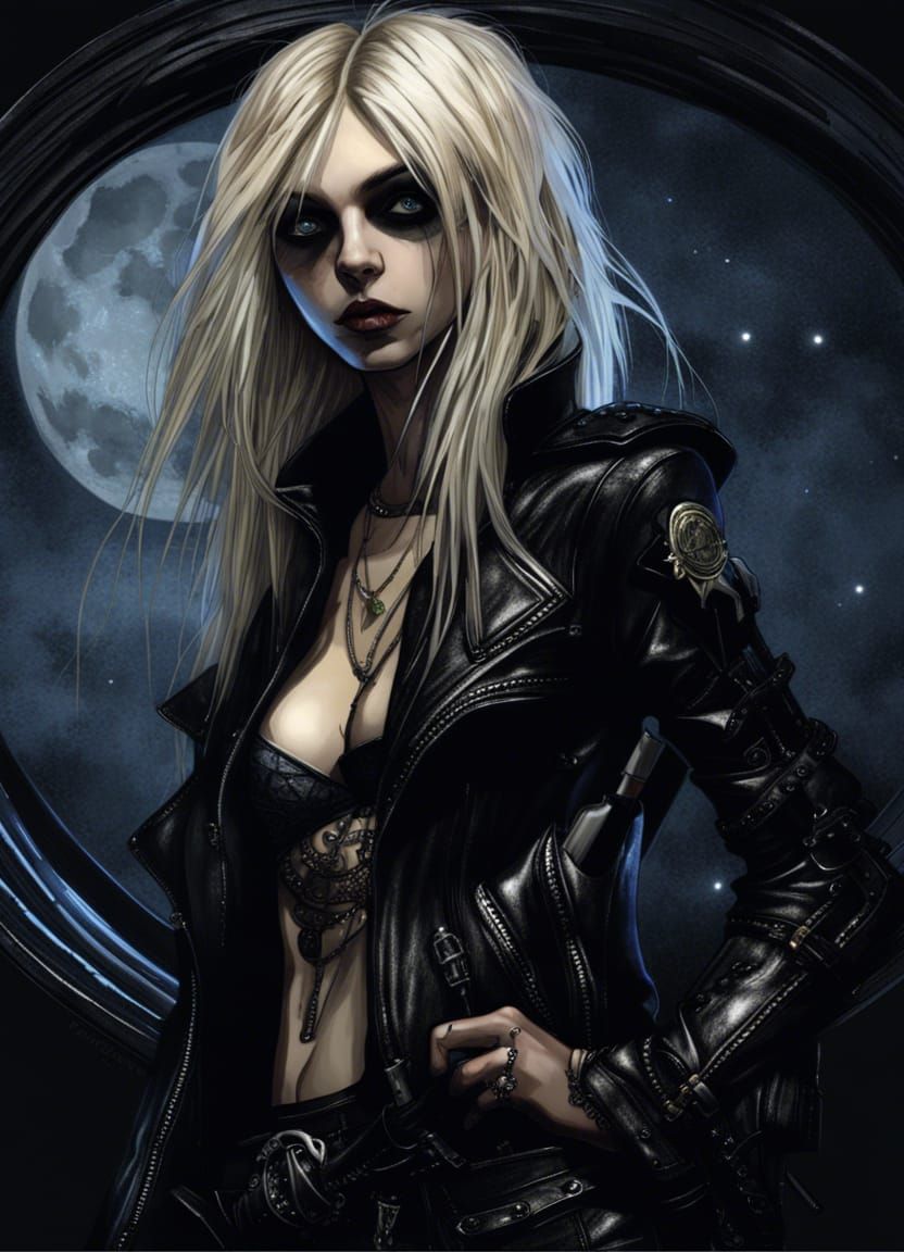 Dark Fantasy Rockstar in Enki Bilal Style