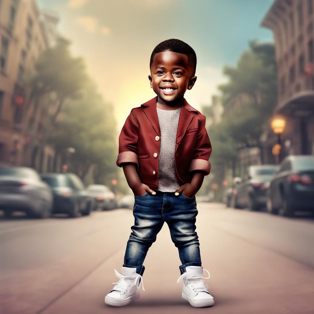Young Kevin Hart Portrait in Caricature Style