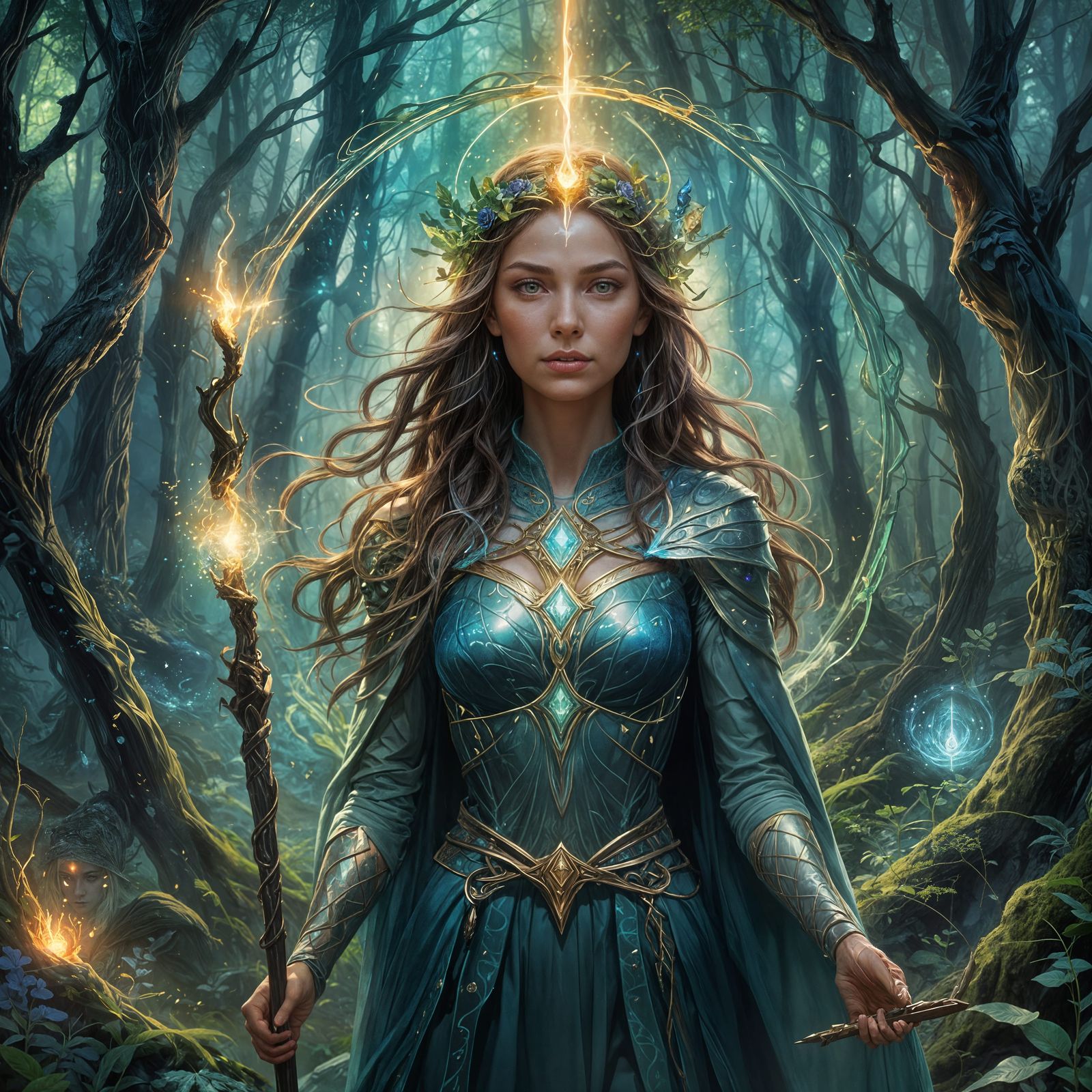 Magical Woman with Staff: Fantasy Concept Art