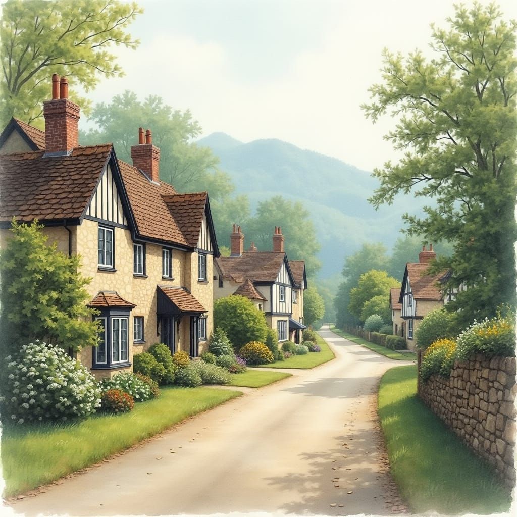 Serene English Village Morning in North Carolina's Blue Ridg...