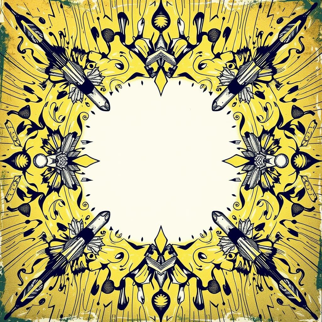 Symmetrical Diesel Punk Art with Cricket Elements