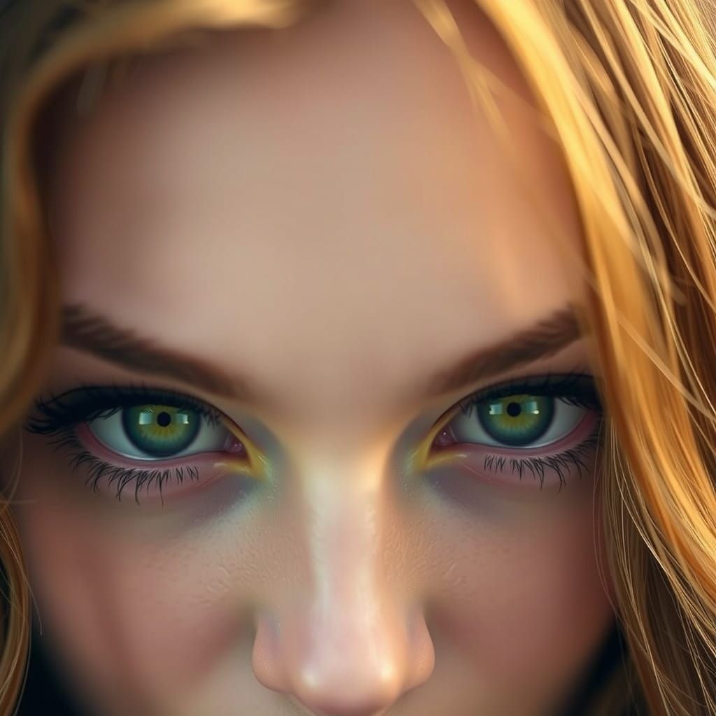 Piercing Green Eyes in Cinematic Close-Up
