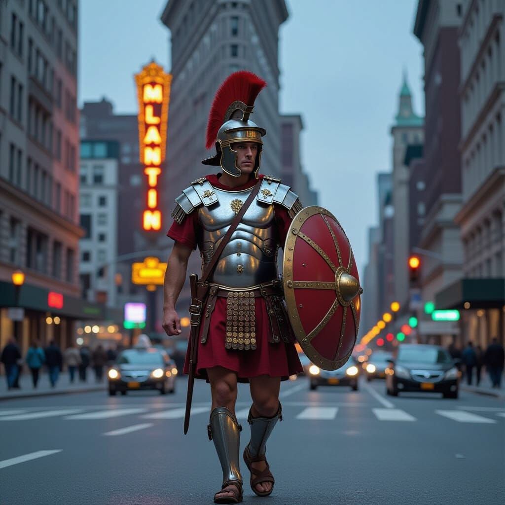 Roman Soldier on 5th Avenue: Urban Realism