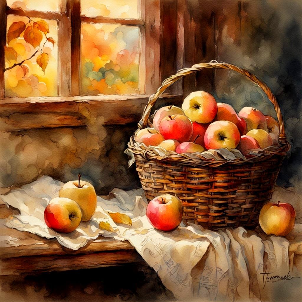 Autumn Basket in Warm Golden Light