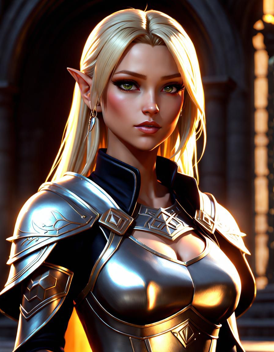 Beautiful Elven Woman Character Concept Art