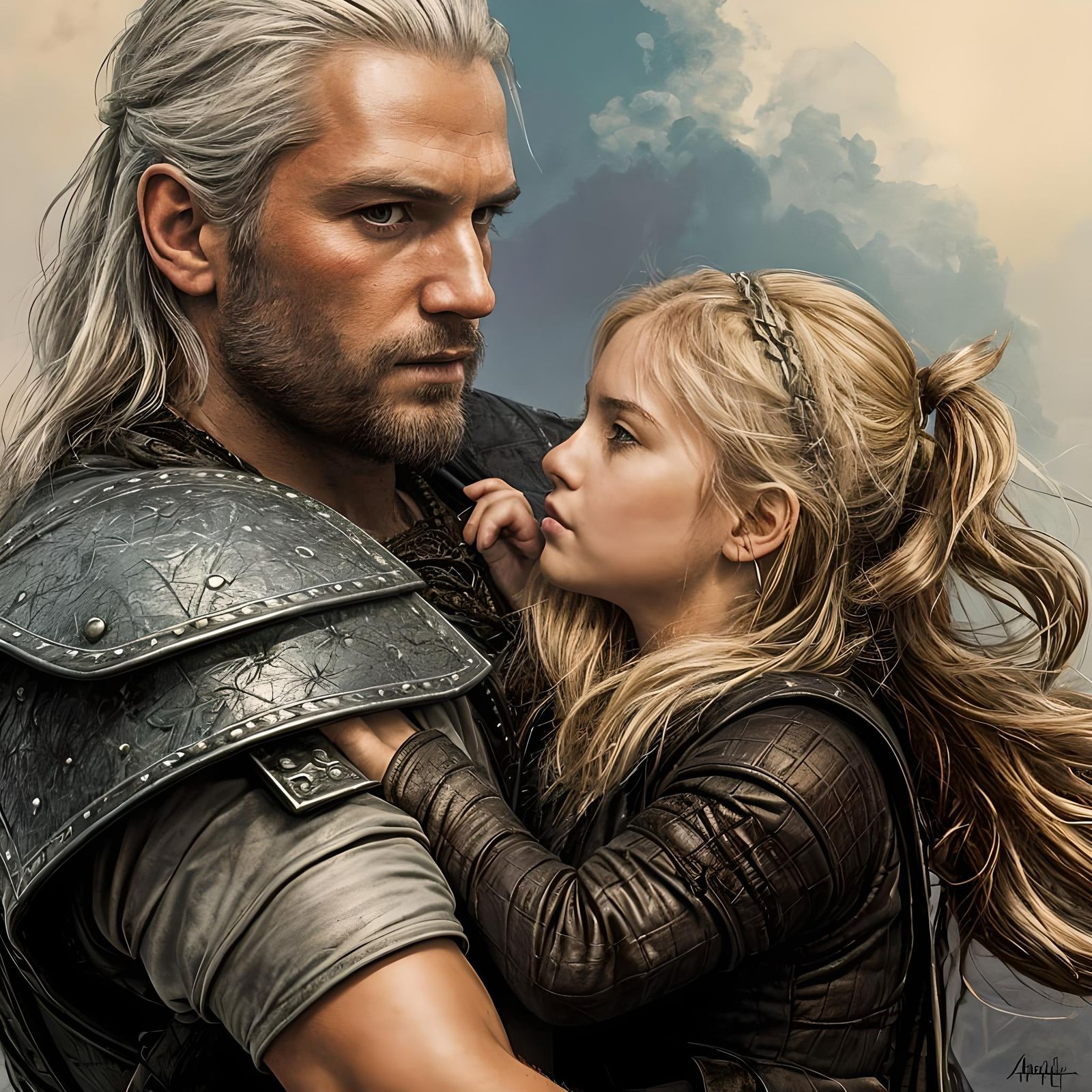 Geralt and Ciri: Father-Daughter Protection