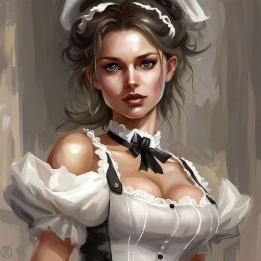 Beautiful French Maid in Royo Style
