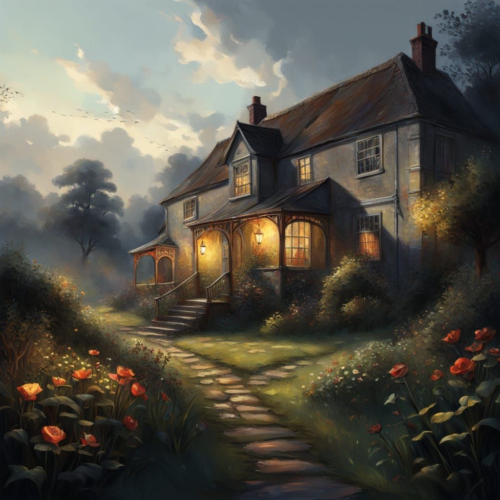 Elegant Atmospheric Illustration in Evening Light