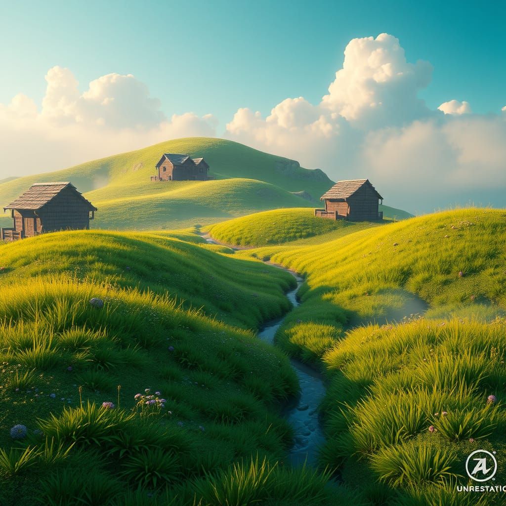 Vibrant Fantastical Meadows in Intricate Detail