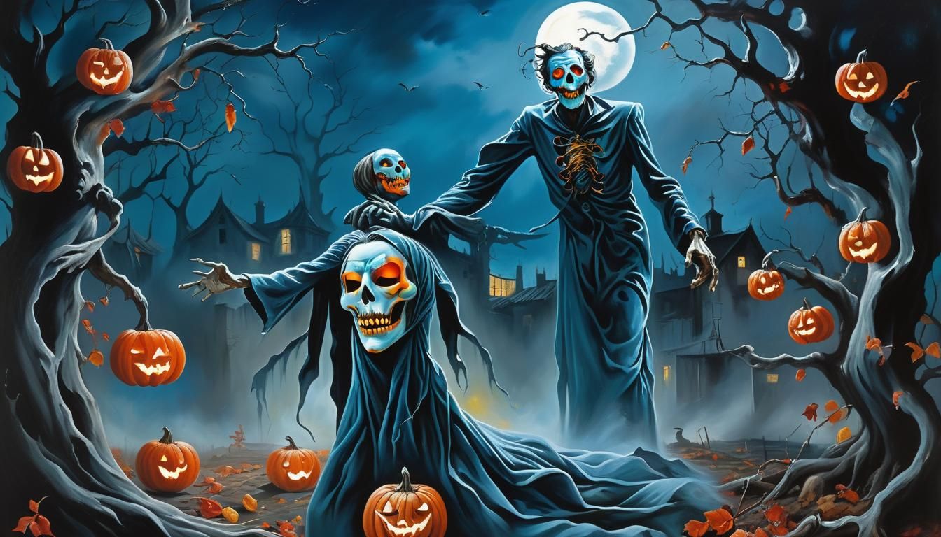 Banshee and Ghoul in a Surrealist Dark Fantasy