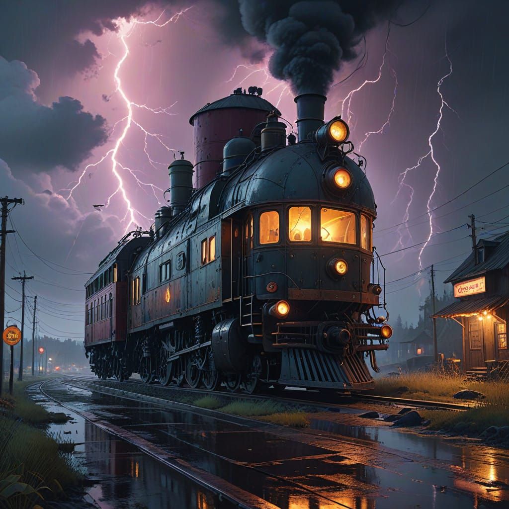 Cinematic Steampunk Musical Masterpiece with Thunderstorm Dr...