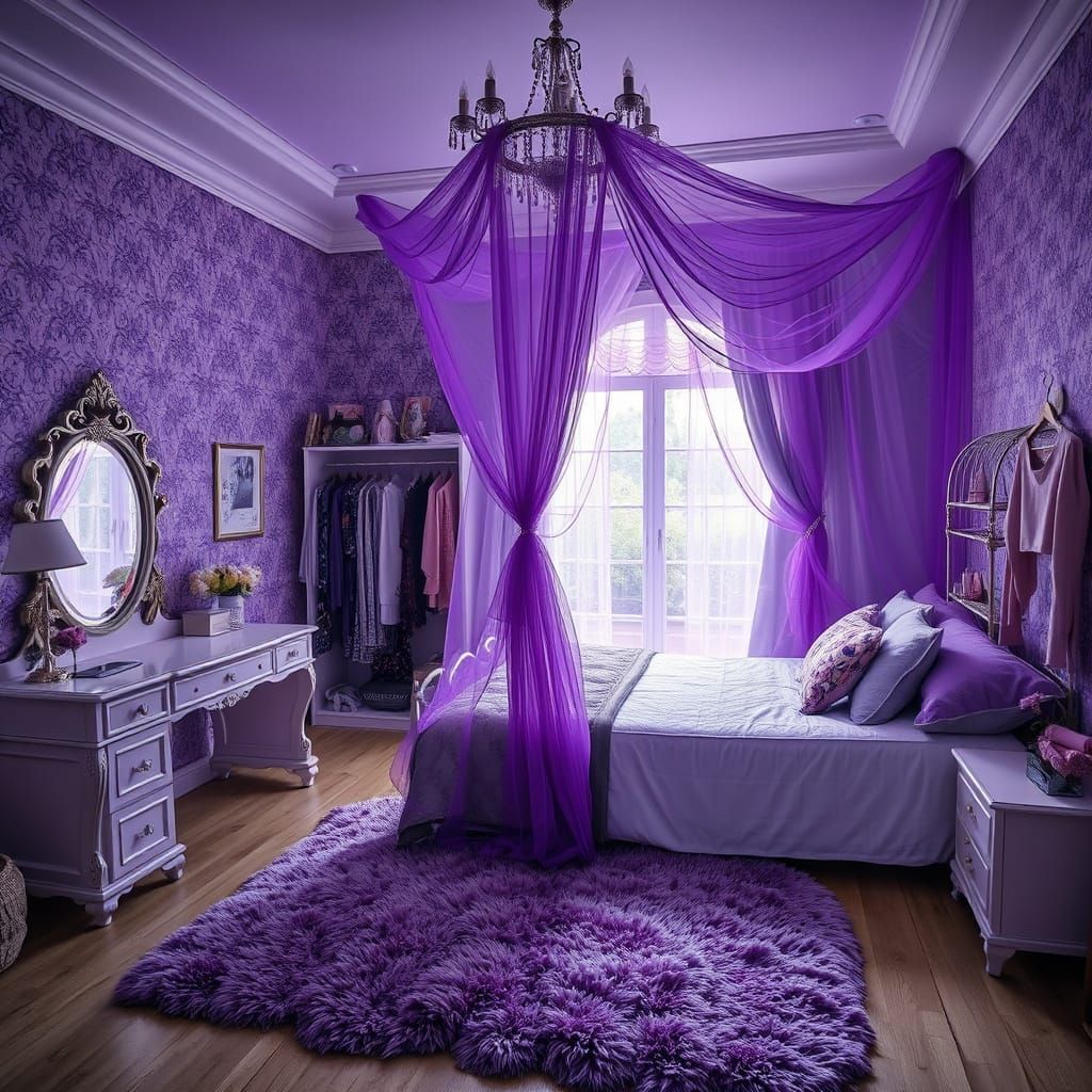 PURPLE Woman's bedroom