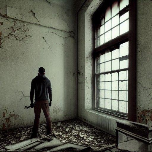 Urban Explorer in Haunted Asylum, Hyperrealism