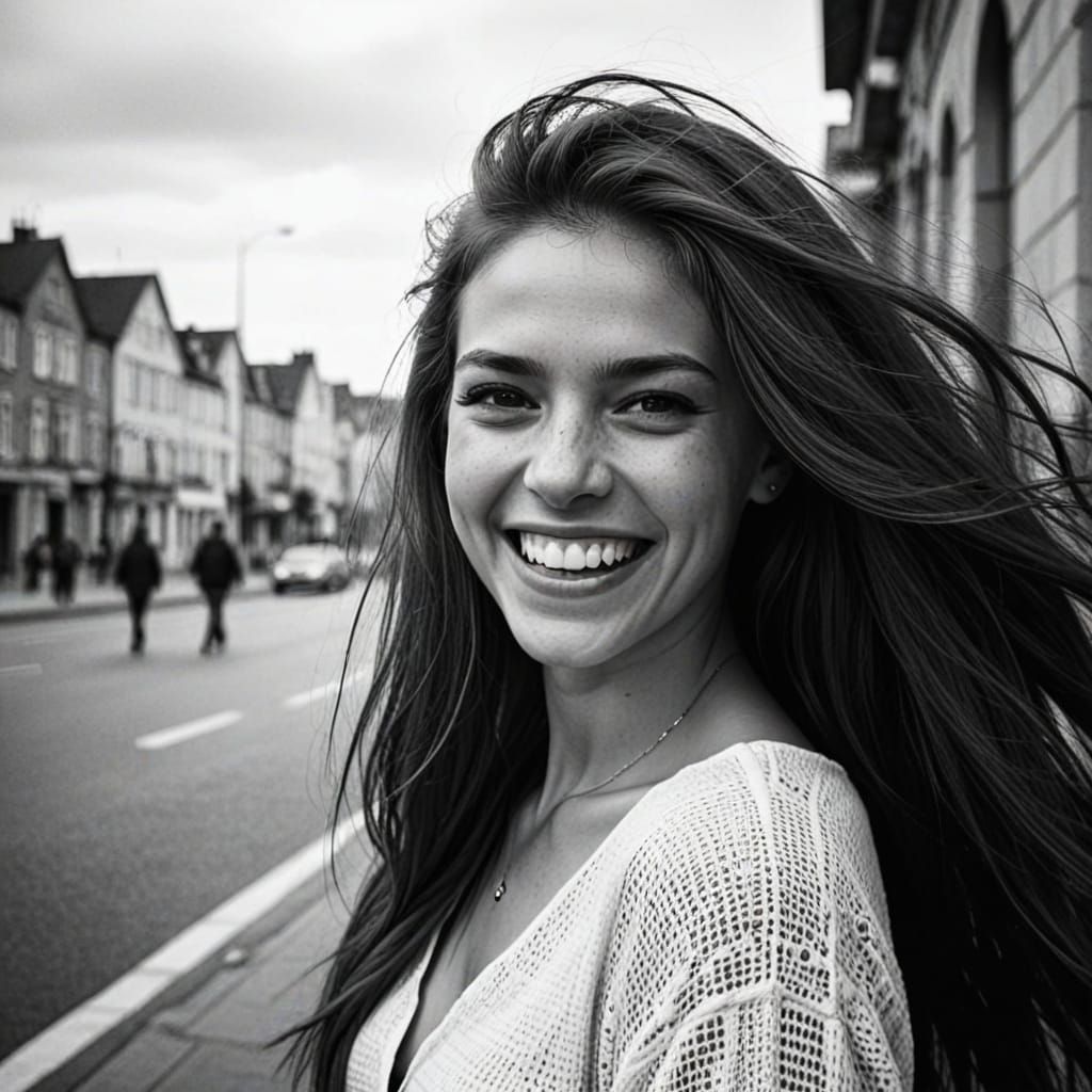 A Happy, Beautiful Woman in Urban Fantasy Horror