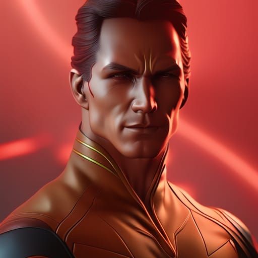 Reverse Flash Portrait in Hyperdetailed Art Style