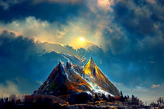 Diamond Mountain Bathed in Golden Light