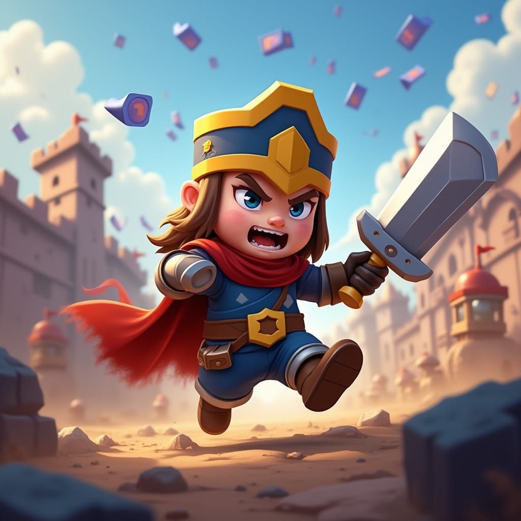 Mini Pekka Charges Forward in Epic Clash Royale Battle