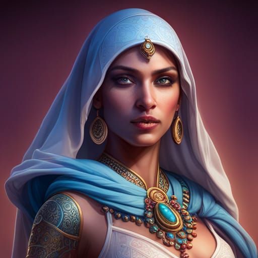 Arabian Princess Portrait in Digital Art Style