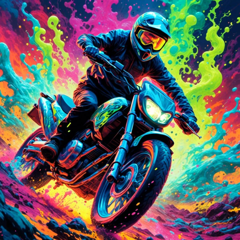 Motorcycle Rider in Biohazard Environment