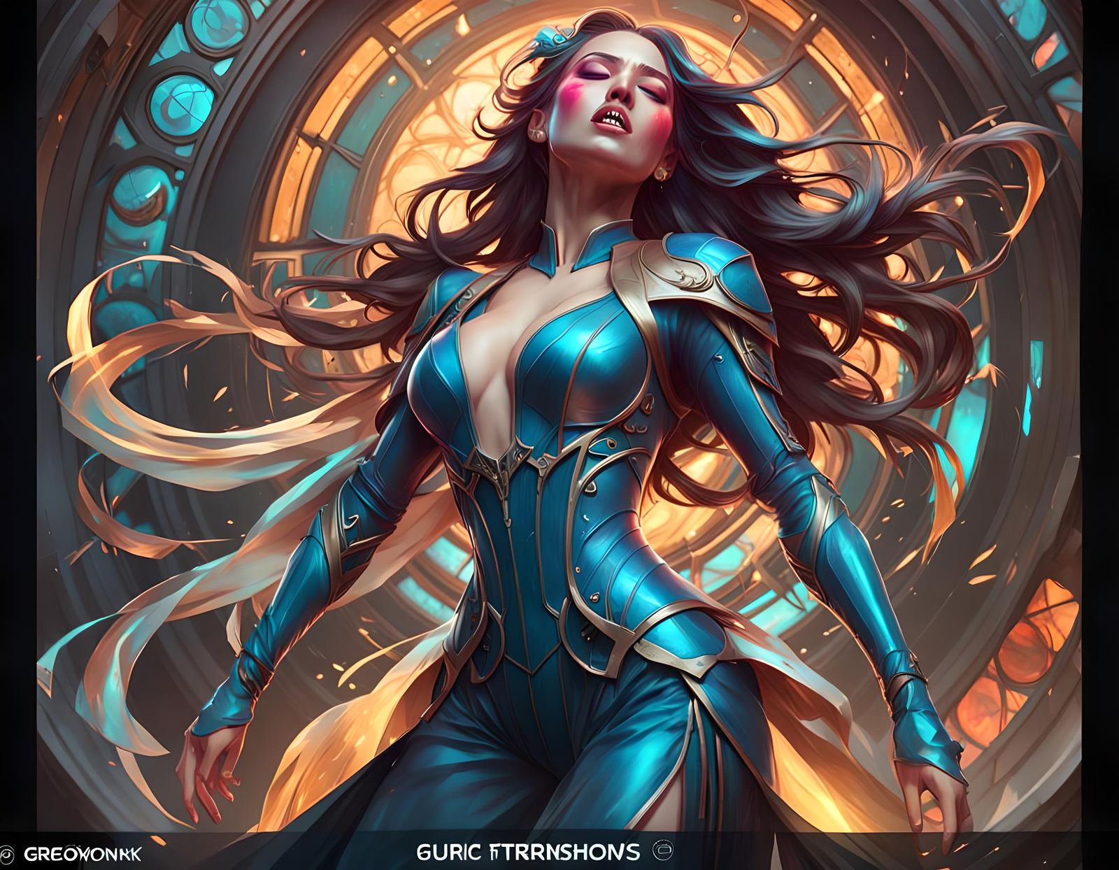 Screaming Beauty: Hyperdetailed Art Nouveau Portrait