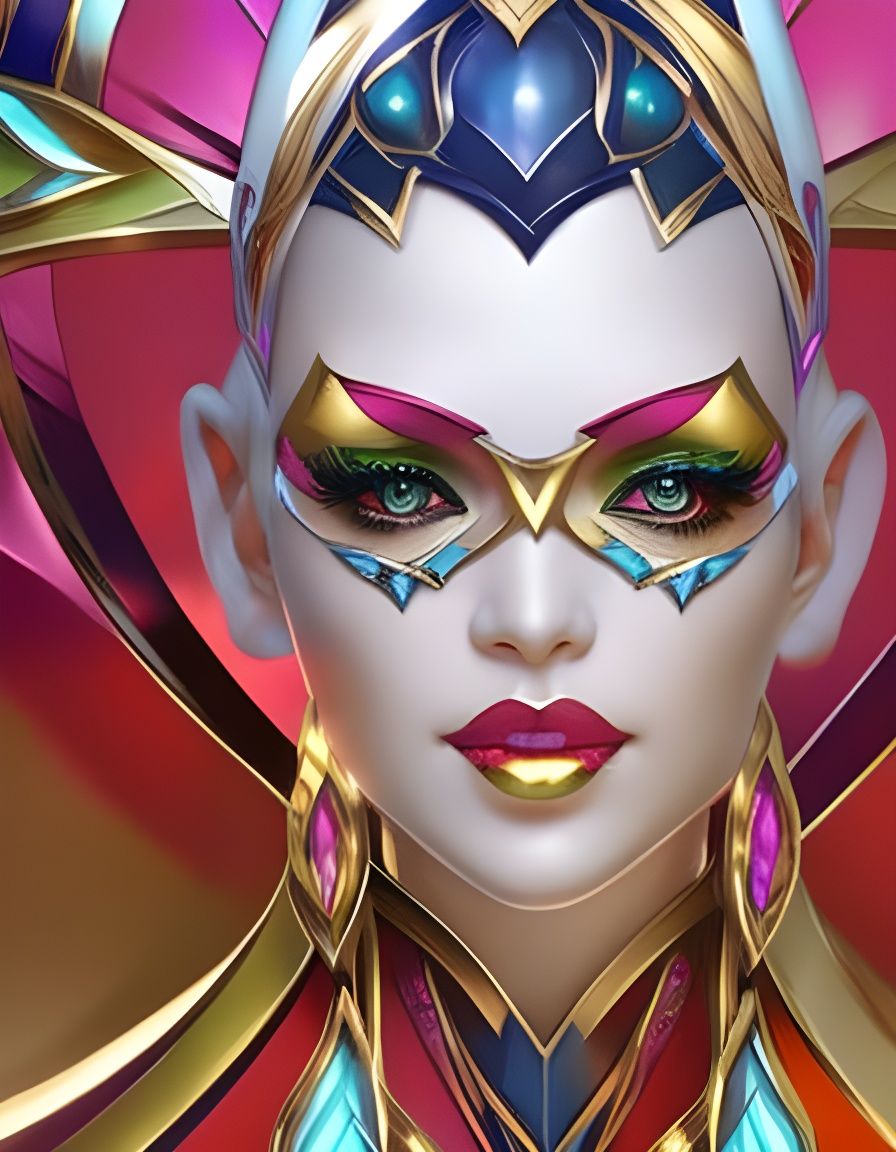 Elegant Harlequin Portrait in Dynamic Lighting