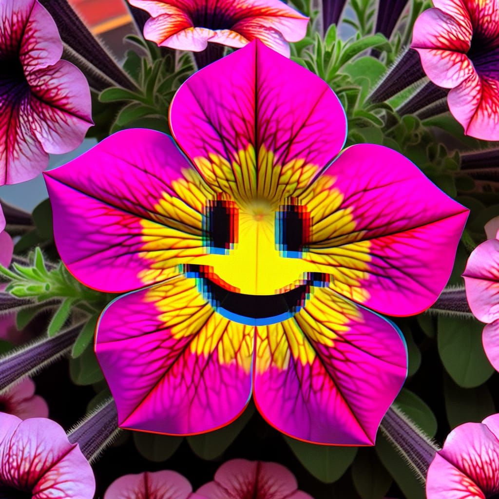 Anamorphic Star Petunia as Happy Emoji