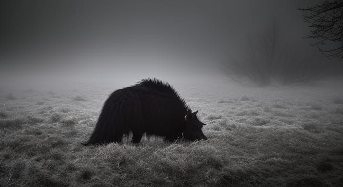 Eerie Nightmare Creature Lurking in Fog