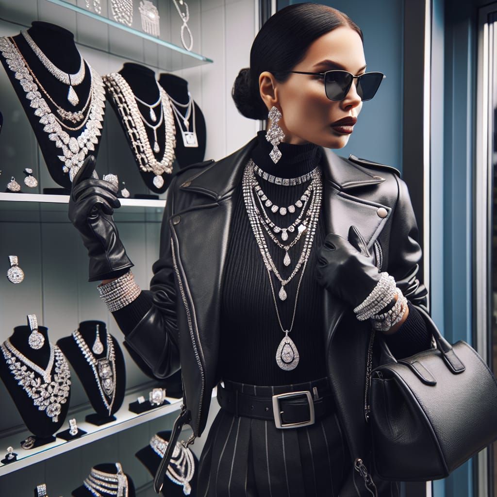 Woman in Leather Steals Diamonds from Jewelry Store