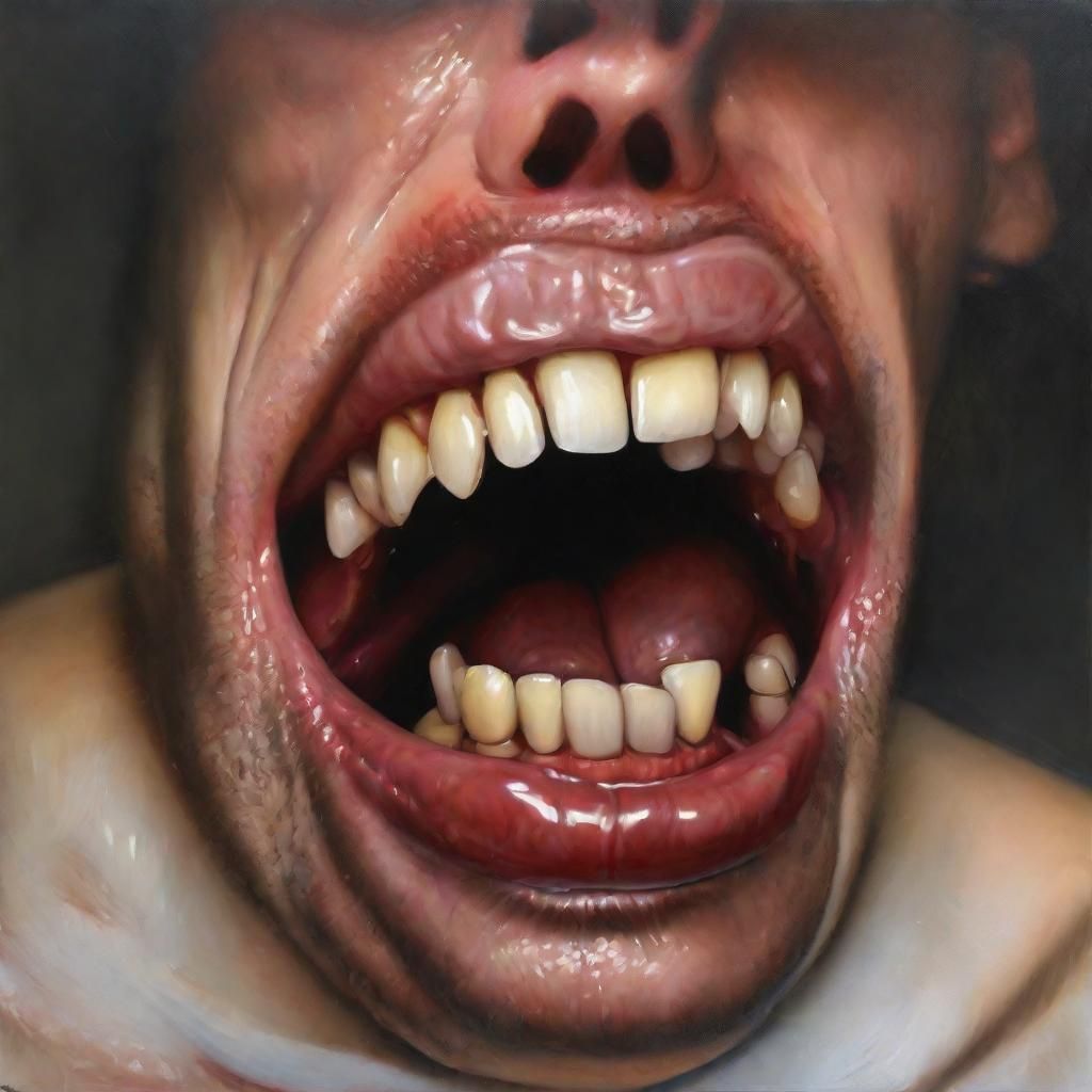 Pulling Teeth: Hyperrealistic Oil Painting