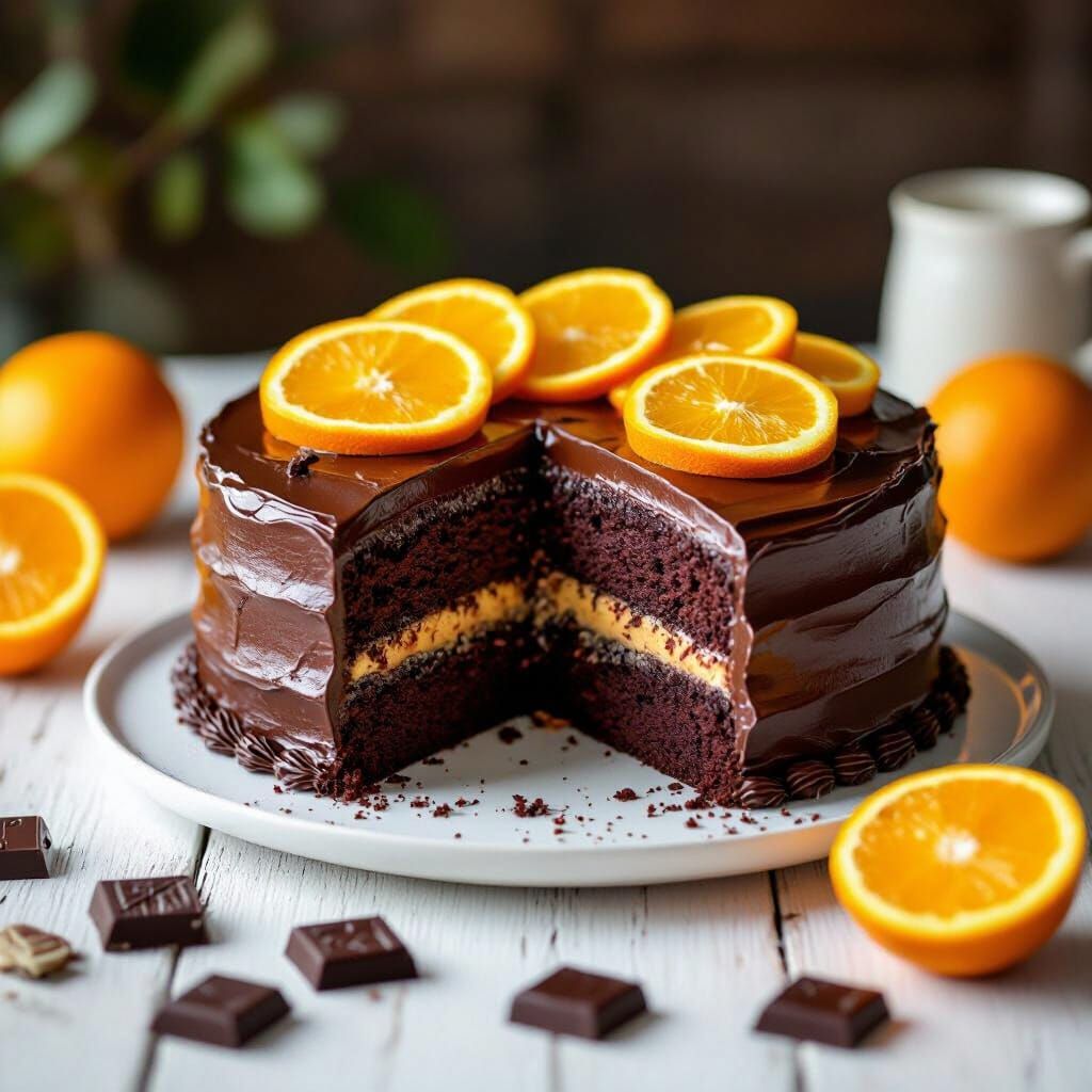 Decadent Chocolate Layer Cake with Orange and Ganache
